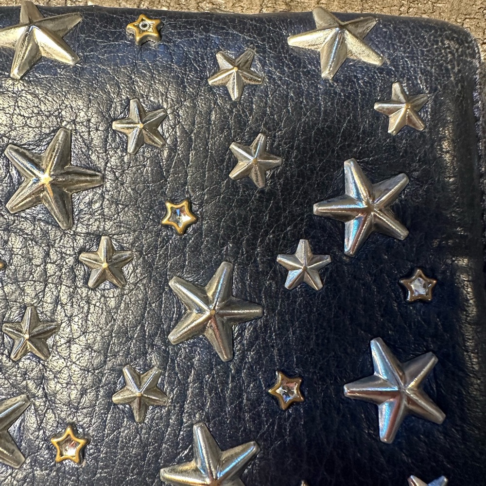 Jimmy Choo Star-Studded Black Leather Wallet - Picture 3 of 14